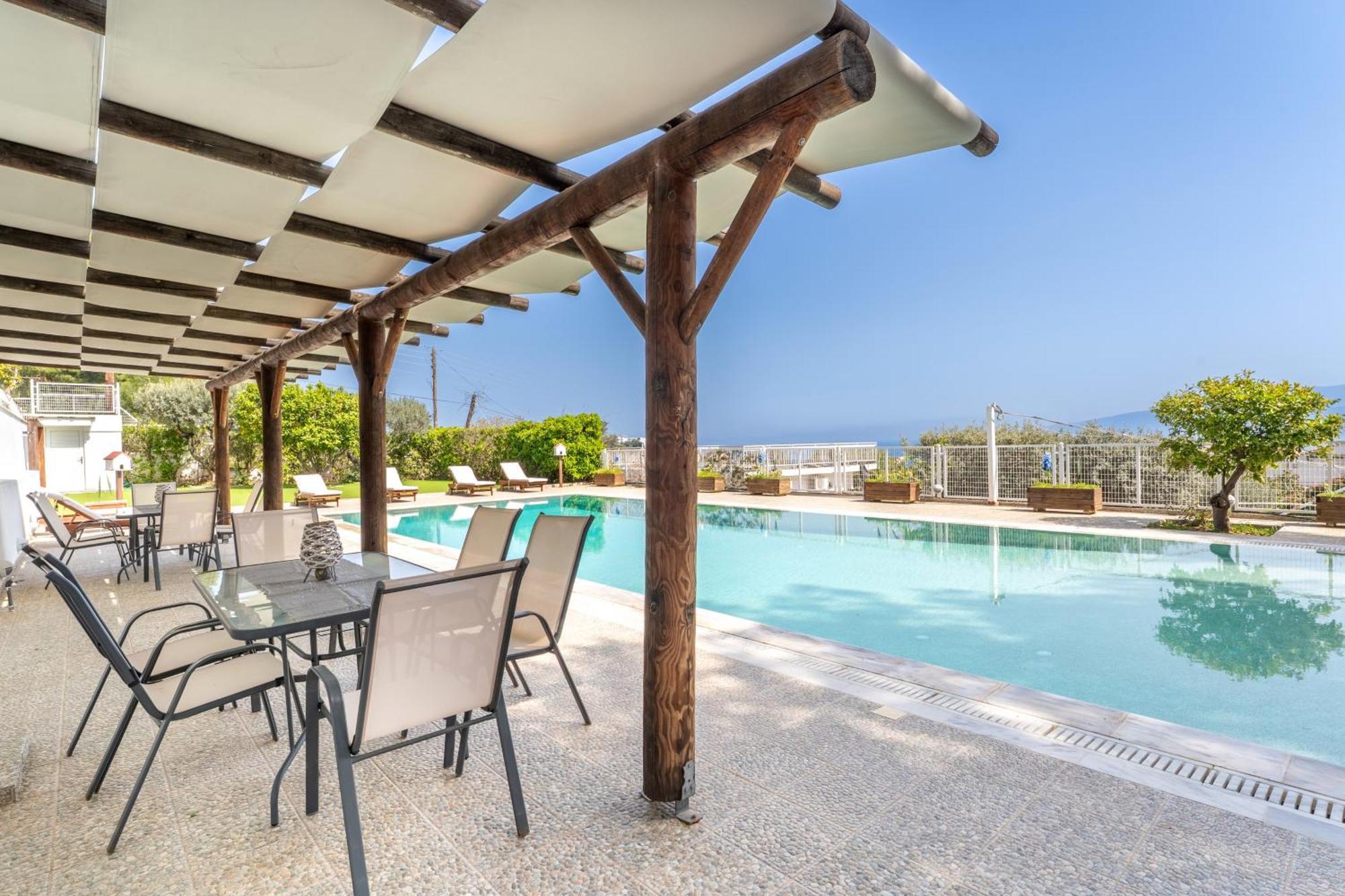 The House Of Gratitude - Poolside Retreat Villa Loutrá Oraías Elénis Eksteriør bilde
